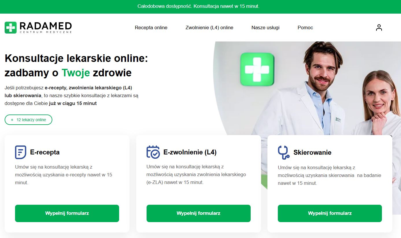 Podgląd portalu Radamed.pl