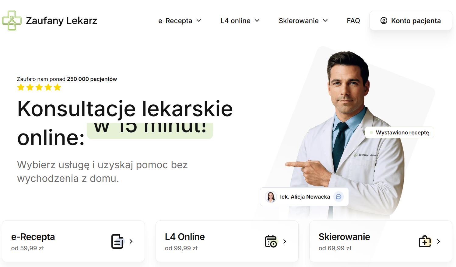 Podgląd portalu Zaufanylekarz.pl